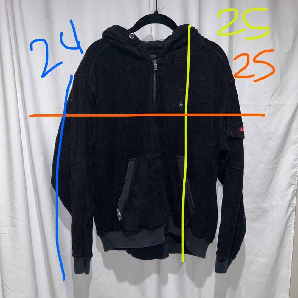 SCOTTeVEST TEC Jacket Mens M Full Zip Hooded Black Fleece Long Sleeve Zip Up M